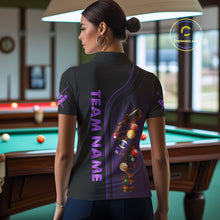 Load image into Gallery viewer, Funny DNA Wine Billiard Shirt For Women Custom Pool Team Shirts, Billiard Jersey Polo &amp; Zip |Purple TDM5284