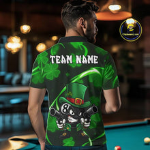 Load image into Gallery viewer, Personalized St Patrick Day 8 Ball Billiard Shirt For Men, Funny Shamrock Luckiest Billiard Jersey TDM5538