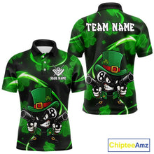 Load image into Gallery viewer, Personalized St Patrick Day 8 Ball Billiard Shirt For Men, Funny Shamrock Luckiest Billiard Jersey TDM5538