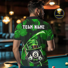 Load image into Gallery viewer, Personalized St Patrick Day 8 Ball Billiard Shirt For Men, Funny Shamrock Luckiest Billiard Jersey TDM5539
