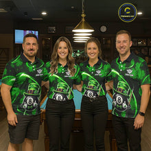 Load image into Gallery viewer, Personalized St Patrick Day 8 Ball Billiard Shirt For Men, Funny Shamrock Luckiest Billiard Jersey TDM5539