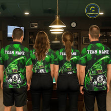 Load image into Gallery viewer, Personalized St Patrick Day 8 Ball Billiard Shirt For Men, Funny Shamrock Luckiest Billiard Jersey TDM5539
