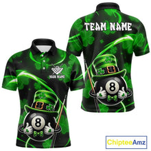 Load image into Gallery viewer, Personalized St Patrick Day 8 Ball Billiard Shirt For Men, Funny Shamrock Luckiest Billiard Jersey TDM5539