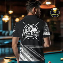 Load image into Gallery viewer, Personalized US Flag 8 Ball Pool Fire Billiard Shirt For Men Custom Grunge Billiard Team Jersey TDM5544