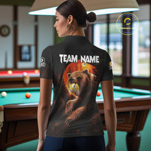 Load image into Gallery viewer, Personalized 8 Ball &amp; 9 Ball Bear Billiard Shirt For Women Custom Pool Team Jersey Polo &amp; 1/4 Zip TDM5549