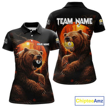 Load image into Gallery viewer, Personalized 8 Ball &amp; 9 Ball Bear Billiard Shirt For Women Custom Pool Team Jersey Polo &amp; 1/4 Zip TDM5549