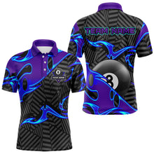 Load image into Gallery viewer, Personalized Blue Purple 3D 8 Ball Billiards Pool Shirts For Men Custom Billiard Team Jerseys TDM3626