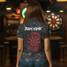Load image into Gallery viewer, Black And Red Smoke Grim Reaper Funny Dart Shirts For Women Custom Dart Jerseys, Darts Clothing  TDM3785