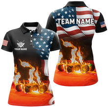 Load image into Gallery viewer, Personalized Billiard Balls Fire American Flag 3D Shirts For Women Custom Patriotic Billiard Apparel TDM2093