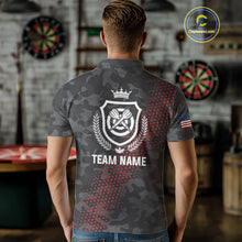 Load image into Gallery viewer, Red And Grey Camo Darts Shirt For Men Custom Camouflage Darts Team Jerseys Polo &amp; Quarter Zip TDM4432
