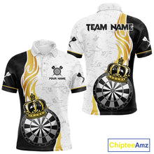 Load image into Gallery viewer, Personalized Dartboard Crown Gold Darts Shirt For Men Custom Darts Team Jersey Polo &amp; 1/4 Zip TDM4653