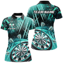 Load image into Gallery viewer, Personalized 3D Glitter Women Darts Shirts Custom Team Dart League Shirts Dart Jerseys |Turquoise TDM2581