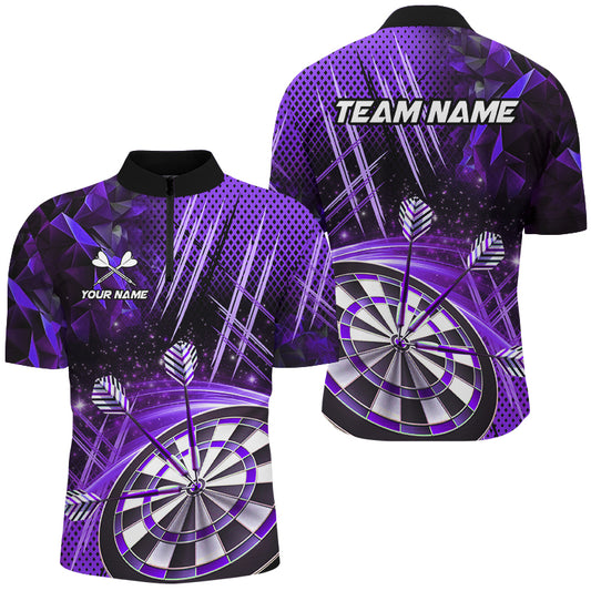 Personalized 3D Glitter Men Darts Shirts Custom Team Dart League Shirts Dart Jerseys |Purple TDM2583