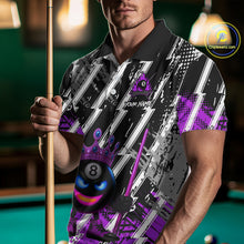 Load image into Gallery viewer, Funny 8 Ball Pool Crown Billiard Shirt For Women Custom Billiard Jersey Team Polo &amp; 1/4 Zip |Purple TDM5083