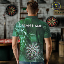 Load image into Gallery viewer, Custom Lightning Green Darts Shirt With Pocket Option For Men, Darts Jersey TDM5553