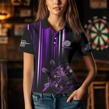 Load image into Gallery viewer, Purple Throwing Skills Loading Custom Dart Shirt For Women With Pocket Option TDM3788