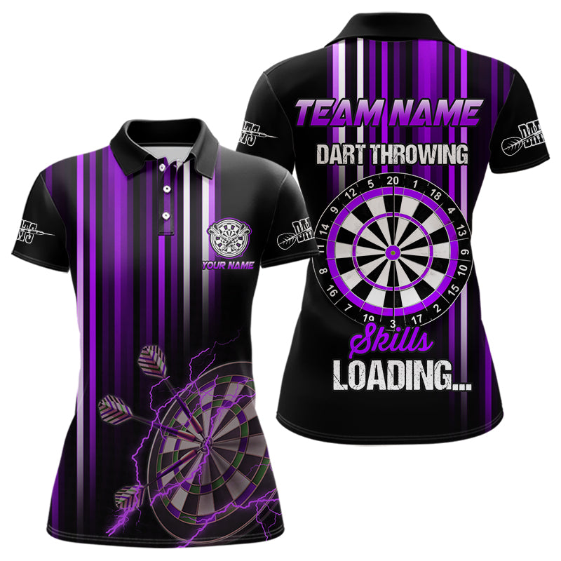 Purple Throwing Skills Loading Custom Dart Shirt For Women With Pocket Option TDM3788