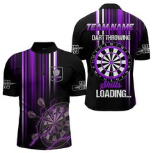 Load image into Gallery viewer, Purple Throwing Skills Loading Custom Dart Shirt For Men With Pocket Option TDM3788