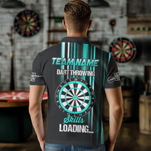Load image into Gallery viewer, Turquoise Throwing Skills Loading Custom Dart Shirt For Men, Pocket Option TDM3789
