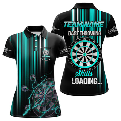 Turquoise Throwing Skills Loading Custom Dart Shirt For Women, Pocket Option TDM3789