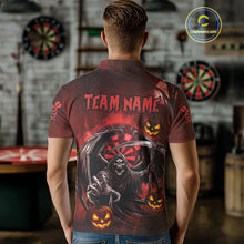 Load image into Gallery viewer, Funny Red Grim Reaper Halloween Darts Shirt For Men Custom Darts Jersey Team Polo &amp; Quarter Zip TDM4665