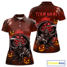 Load image into Gallery viewer, Funny Red Grim Reaper Halloween Darts Shirt For Women Custom Darts Jersey Team Polo &amp; Quarter Zip TDM4665