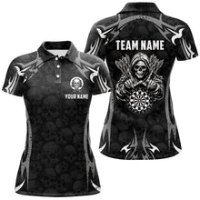 Load image into Gallery viewer, Black Grey Grim Reaper Skull Pattern Custom Darts Shirts For Women,  Darts Team Jerseys TDM2594