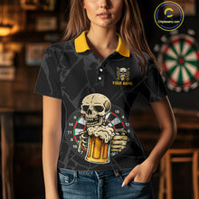 Load image into Gallery viewer, Funny Darts And Beer Aim For Fun Drink For Cheer Custom Skull Dart Shirt For Women, Dart Team Jersey TDM4878