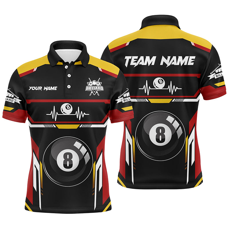 8 Ball Pool Heartbeat Billiard Men Polo Shirts Personalized Name Billiard Jerseys Shirts TDM0424