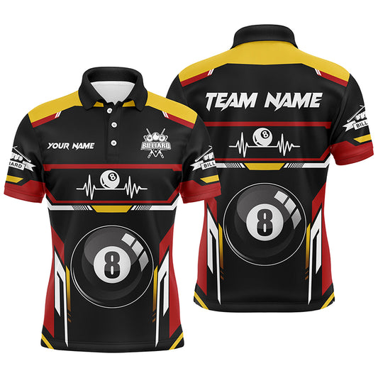 8 Ball Pool Heartbeat Billiard Men Polo Shirts Personalized Name Billiard Jerseys Shirts TDM0424