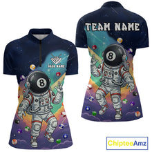 Load image into Gallery viewer, Funny Colorful 8 Ball Billiard Shirt Astronaut In Space For Women Custom Billiard Team Jersey TDM5312