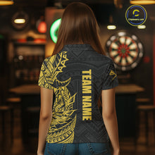 Load image into Gallery viewer, Personalized Yellow Tribal Darts Polo &amp; Quarter Zip Custom Dart Shirts For Women Dart Jerseys TDM5568