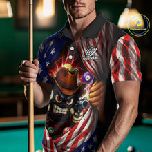Load image into Gallery viewer, Glowing American Flag Funny 8 Ball Billiard Shirt For Men Custom Patriotic Pool Team Jersey TDM5570