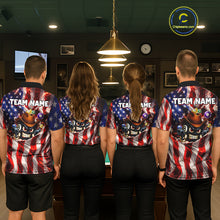 Load image into Gallery viewer, Glowing American Flag Funny 8 Ball Billiard Shirt For Men Custom Patriotic Pool Team Jersey TDM5570