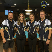 Load image into Gallery viewer, Personalized Crown 9 Ball Billiard Shirt For Men Custom Billiard Tournament Pool Team Jersey |Gold TDM5572