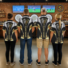 Load image into Gallery viewer, Personalized Crown Darts Shirt For Men Custom Darts Tournament Jersey Team Polo &amp; 1/4 Zip |Gold TDM5573