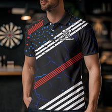 Load image into Gallery viewer, Personalized Blue And Red Darts Line And Dotted Design Dart Shirts For Men Lightning Dart Jerseys TDM3649