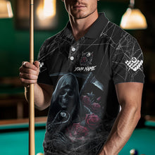 Load image into Gallery viewer, Death Skeleton 8 Ball Pool Roses Men&#39;s Billiard Shirt Custom Billiard Jersey, Billiard Team Shirts TDM3796