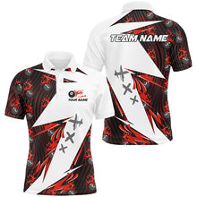 Load image into Gallery viewer, Red Billiard 8 Ball Flame Pattern Custom Pool Shirts For Men, Billiard Tournament Jerseys For Team TDM2350