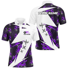 Load image into Gallery viewer, Purple Billiard 8 Ball Flame Pattern Custom Pool Shirts For Men, Billiard Tournament Team Jerseys TDM2352