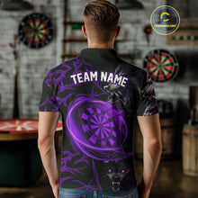 Load image into Gallery viewer, Personalized Wolf Dart Shirts For Men Custom Lights Dartboard Darts Team Jerseys |Purple TDM4671