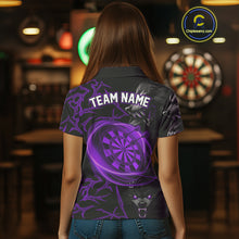 Load image into Gallery viewer, Personalized Wolf Dart Shirts For Women Custom Lights Dartboard Darts Team Jerseys |Purple TDM4671