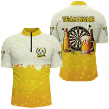 Load image into Gallery viewer, Personalized Yellow Funny Darts And Beer Men Dart Shirts, Drinking Darts Team Jerseys, Dart Gifts TDM2609