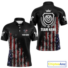 Load image into Gallery viewer, Customized American Flag Smoke Darts Shirt For Men, Patriotic Darts Jersey Team Polo &amp; 1/4 Zip TDM4887