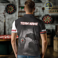 Load image into Gallery viewer, Personalized Raven Darts Shirt For Men Custom Black And Red Gothic Darts Team Jersey TDM5091