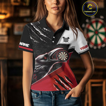 Load image into Gallery viewer, Personalized Raven Darts Shirt For Women Custom Black And Red Gothic Darts Team Jersey TDM5091