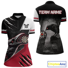 Load image into Gallery viewer, Personalized Raven Darts Shirt For Women Custom Black And Red Gothic Darts Team Jersey TDM5091