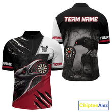 Load image into Gallery viewer, Personalized Raven Darts Shirt For Men Custom Black And Red Gothic Darts Team Jersey TDM5091
