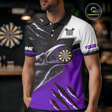 Load image into Gallery viewer, Personalized Raven Darts Shirt For Men Custom Black And Purple Gothic Darts Team Jersey TDM5092