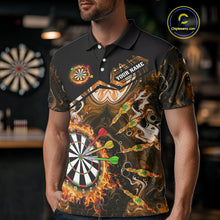 Load image into Gallery viewer, Personalized Orange Dartboard Fire Marble Darts Shirt For Men Custom Darts Team Jersey Outfit TDM5098